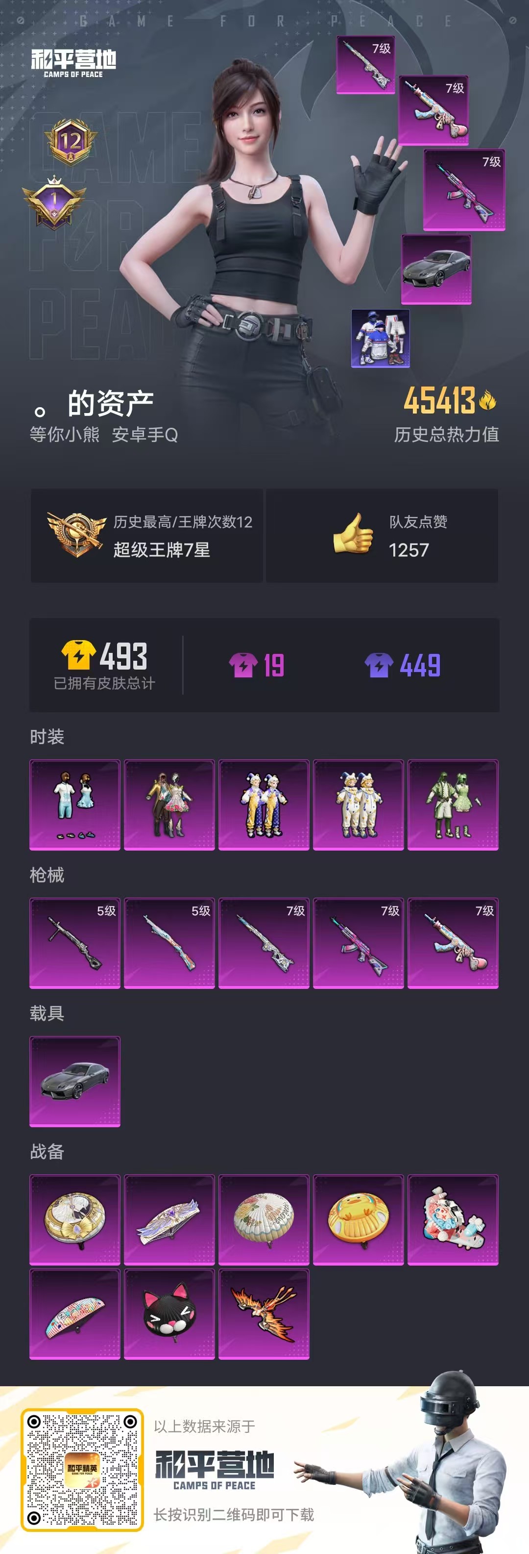 HPSJ3332218和平精英账号详情图4