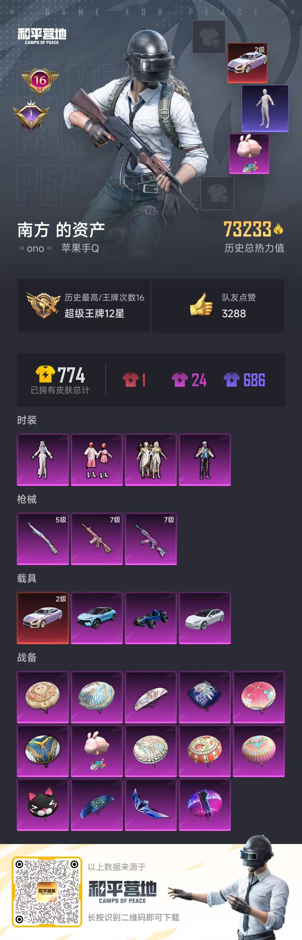 HPSJ3331198和平精英账号详情图3