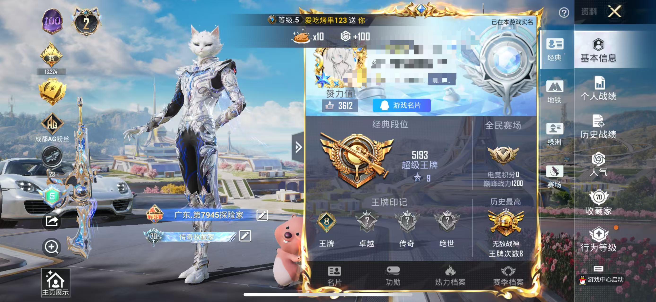 HPSJ3331645和平精英账号详情图2