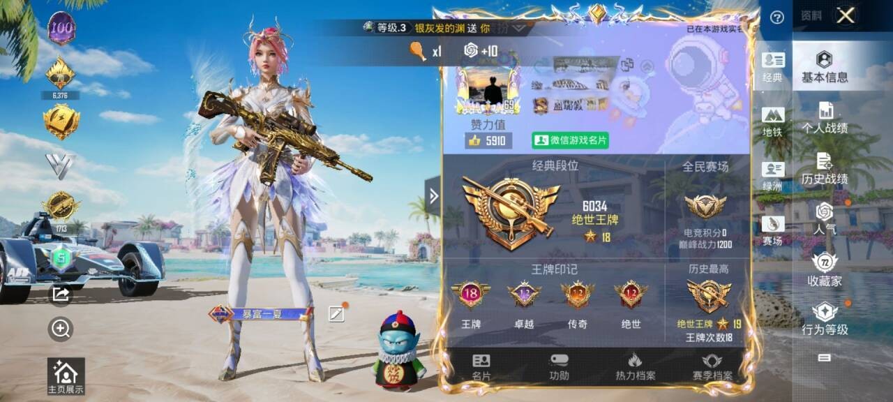 HPSJ3331884和平精英账号详情图2