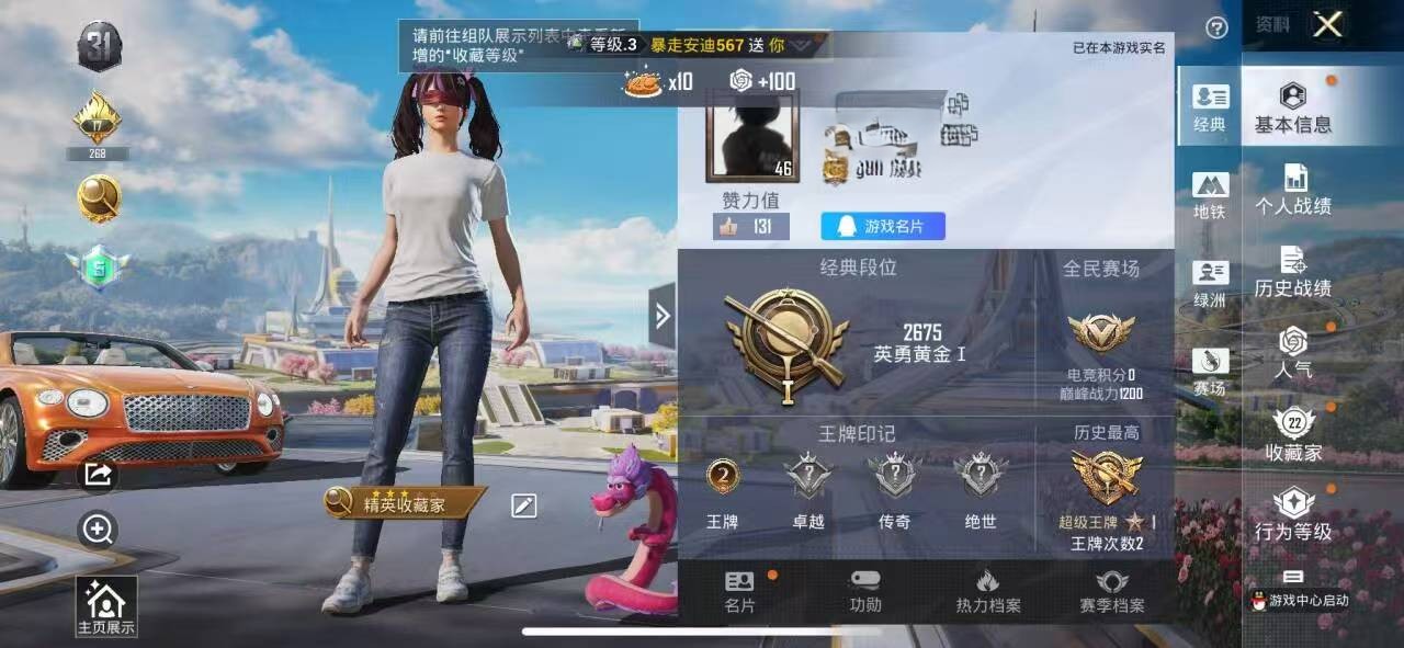 HPSJ3334081和平精英账号详情图2