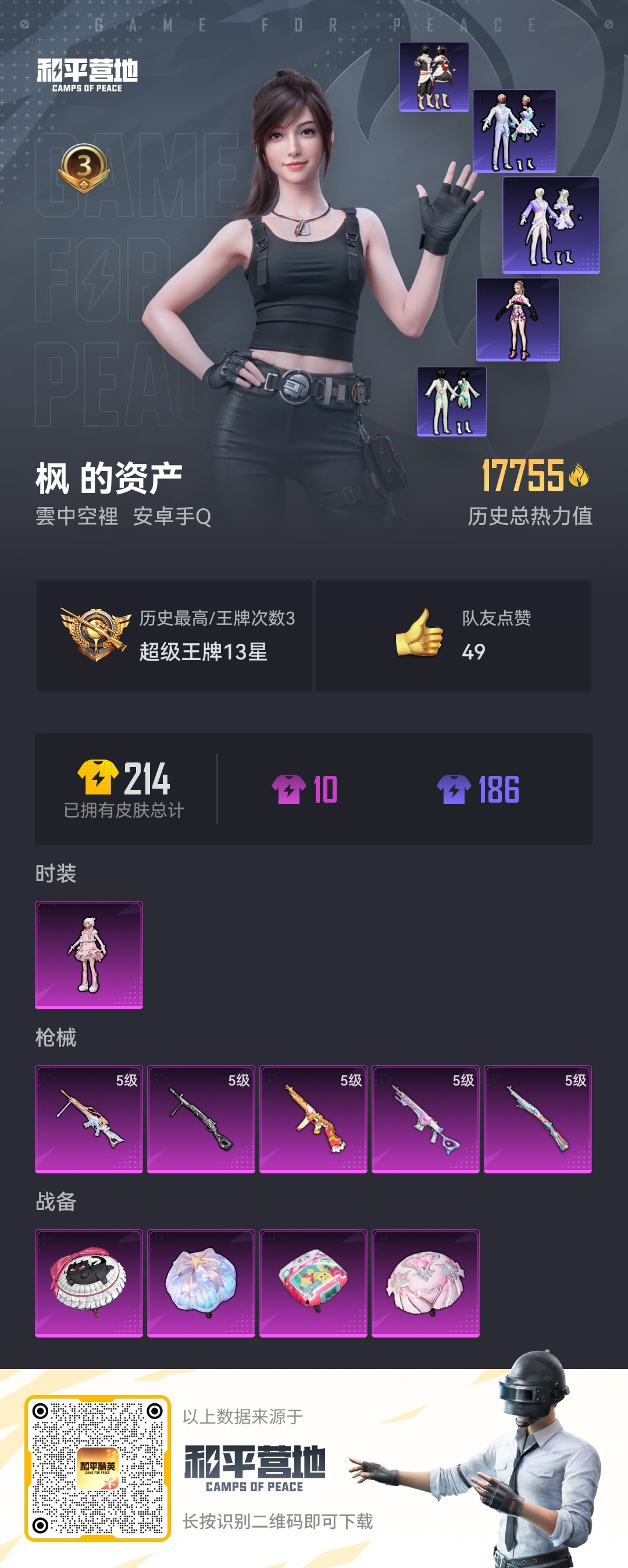 HPSJ3321249和平精英账号详情图4