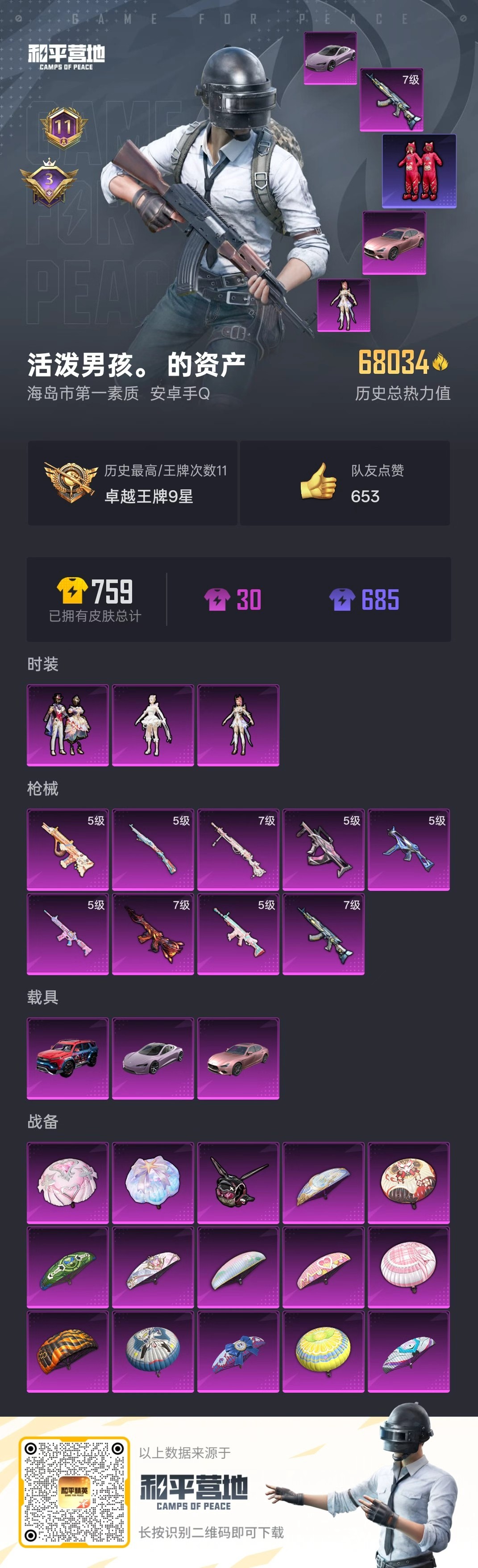 HPSJ3323378和平精英账号详情图3