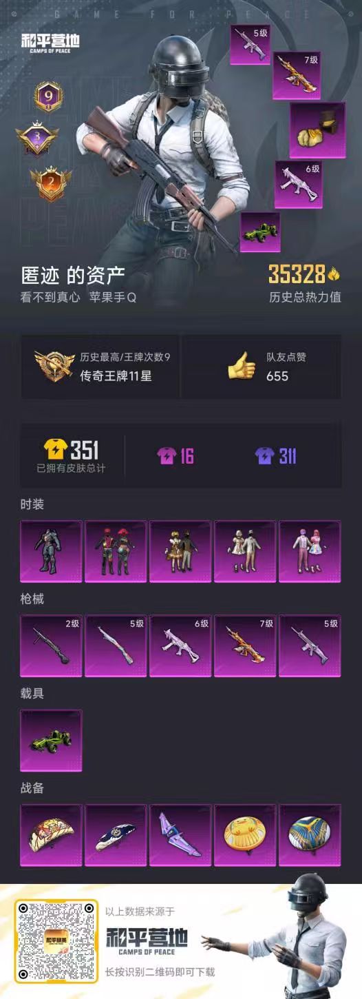HPSJ3334906和平精英账号详情图3