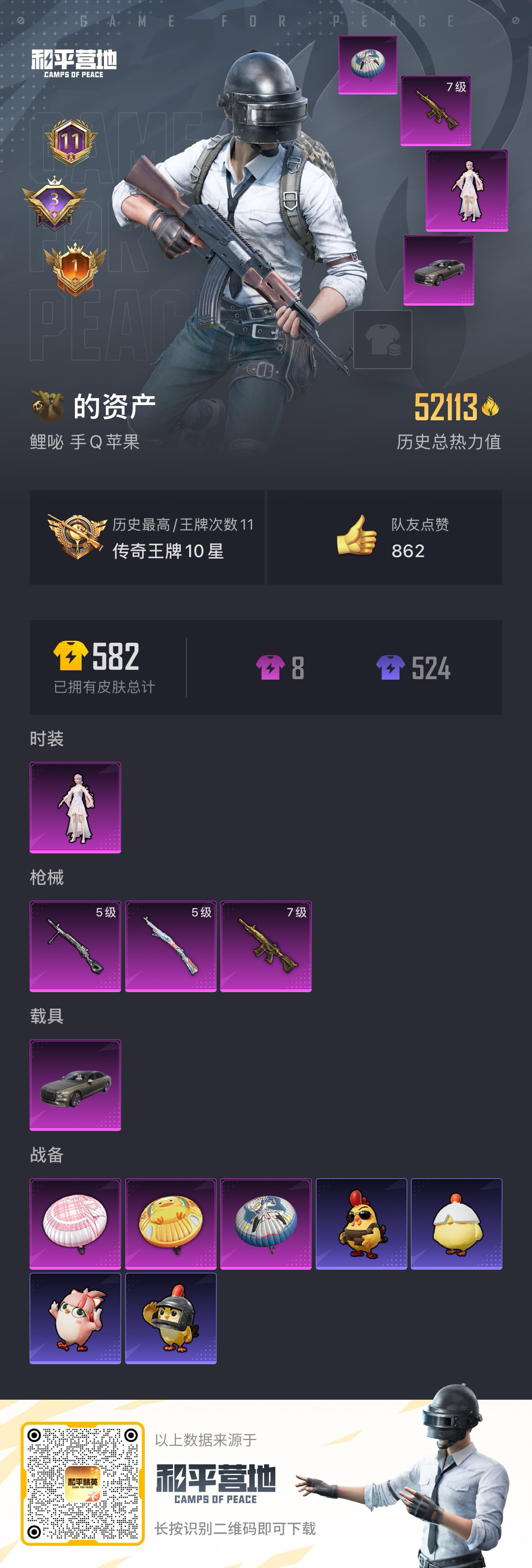 HPSJ3334899和平精英账号详情图4