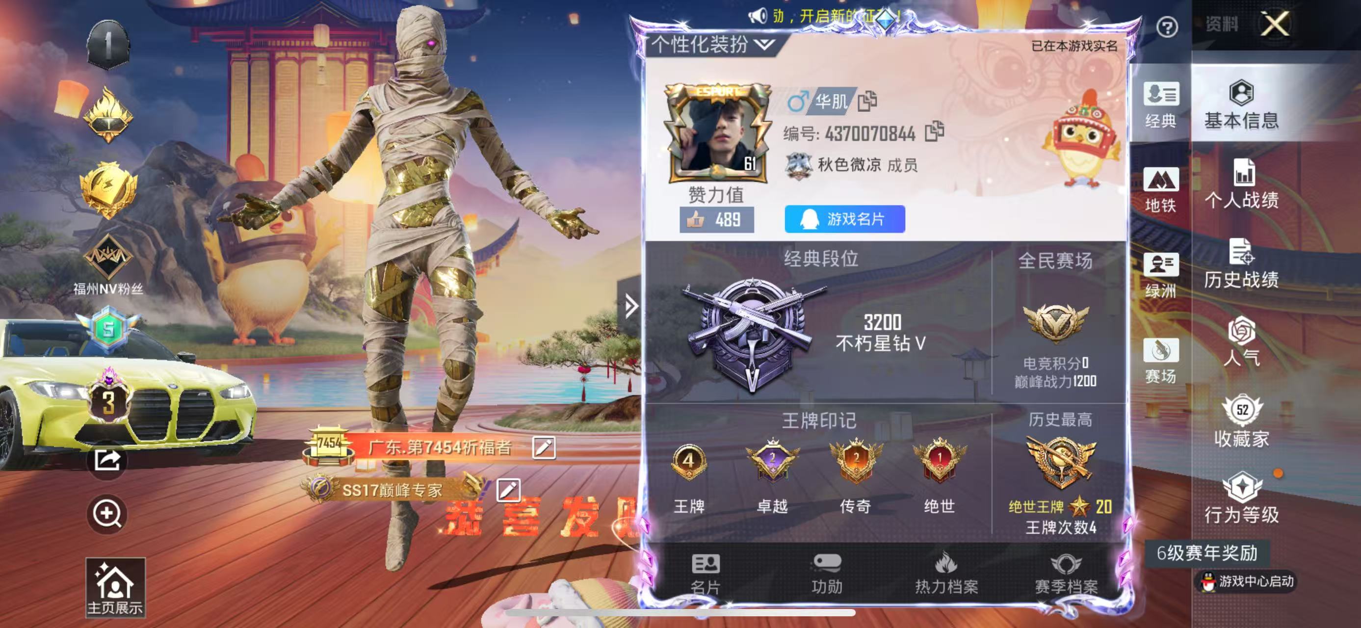 HPSJ3335687和平精英账号详情图2