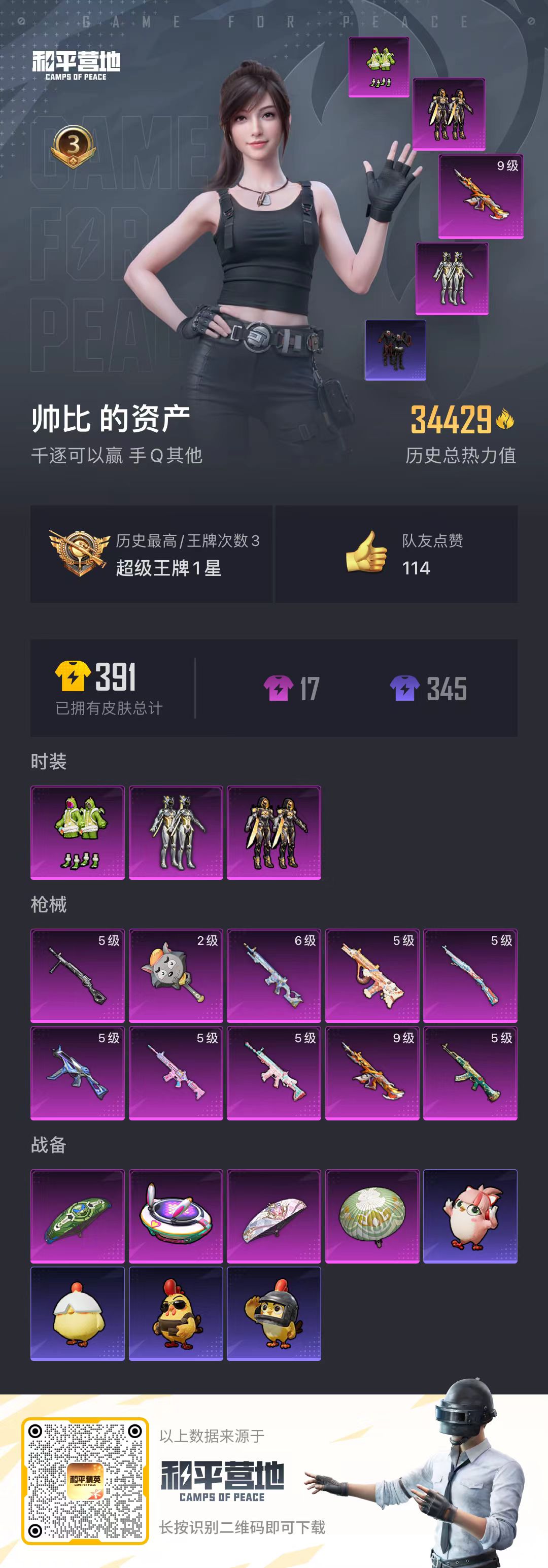 HPSJ3333506和平精英账号详情图4