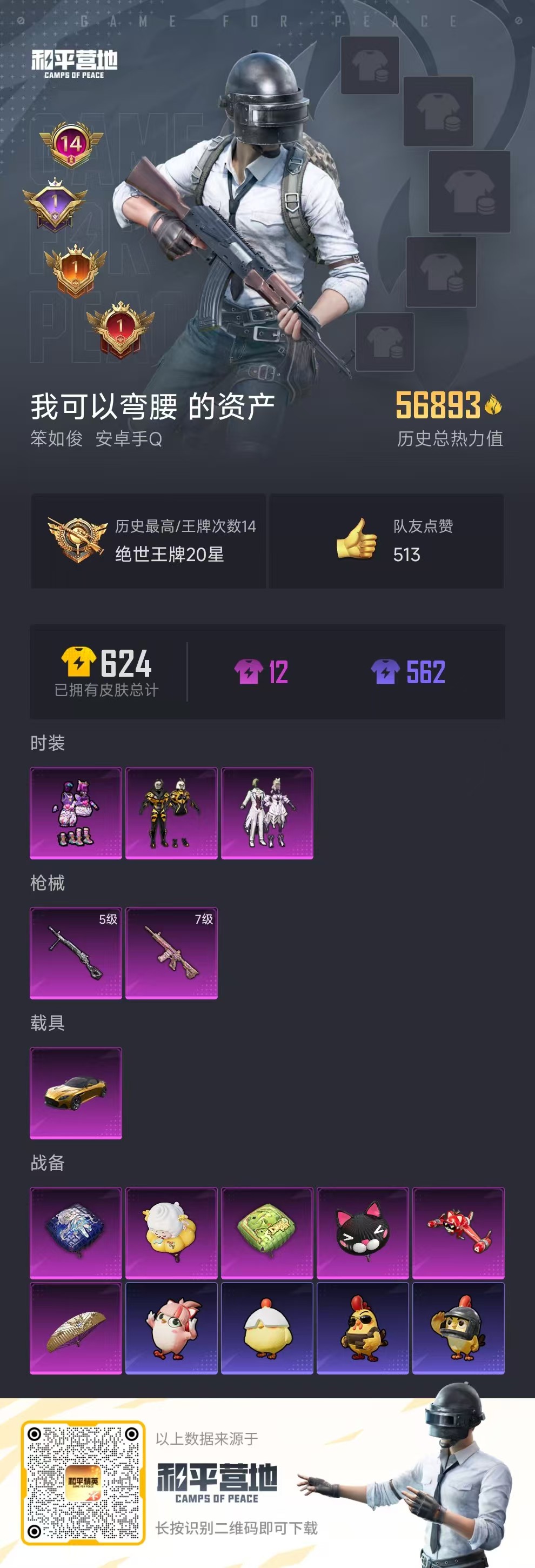 HPSJ3333488和平精英账号详情图3
