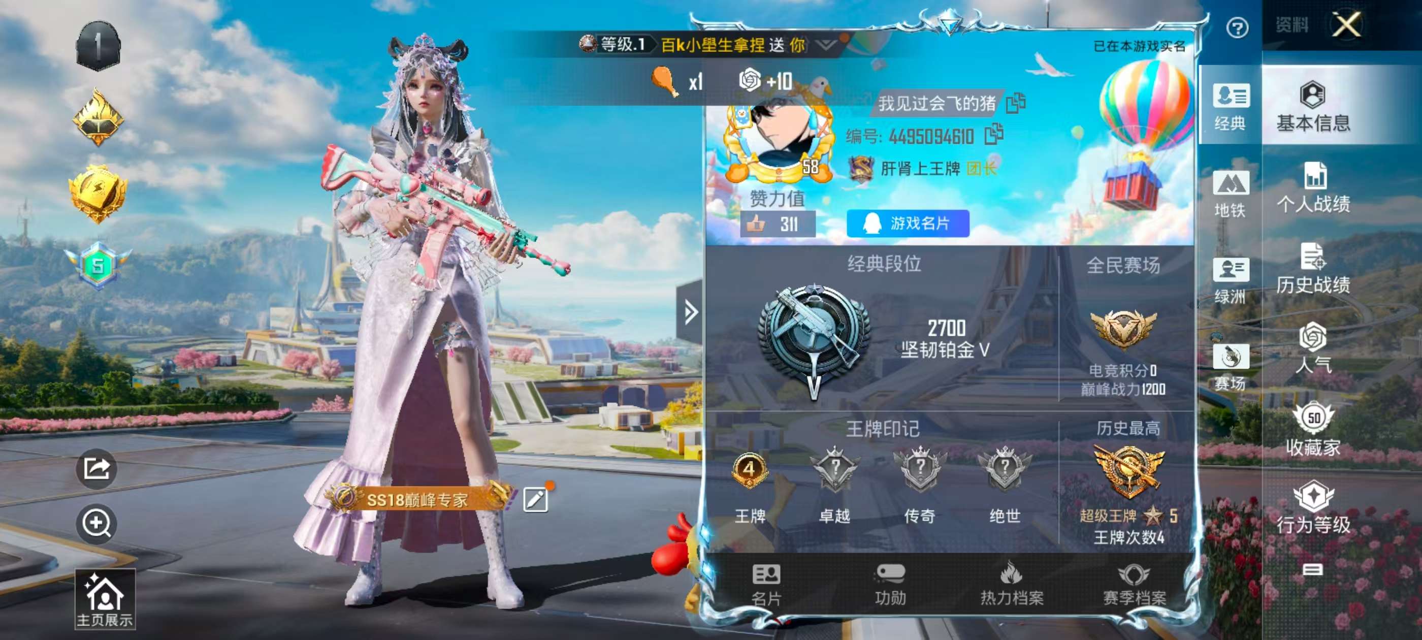 HPSJ3335631和平精英账号详情图2