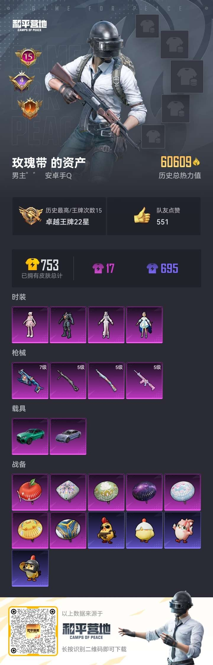 HPSJ3335668和平精英账号详情图3