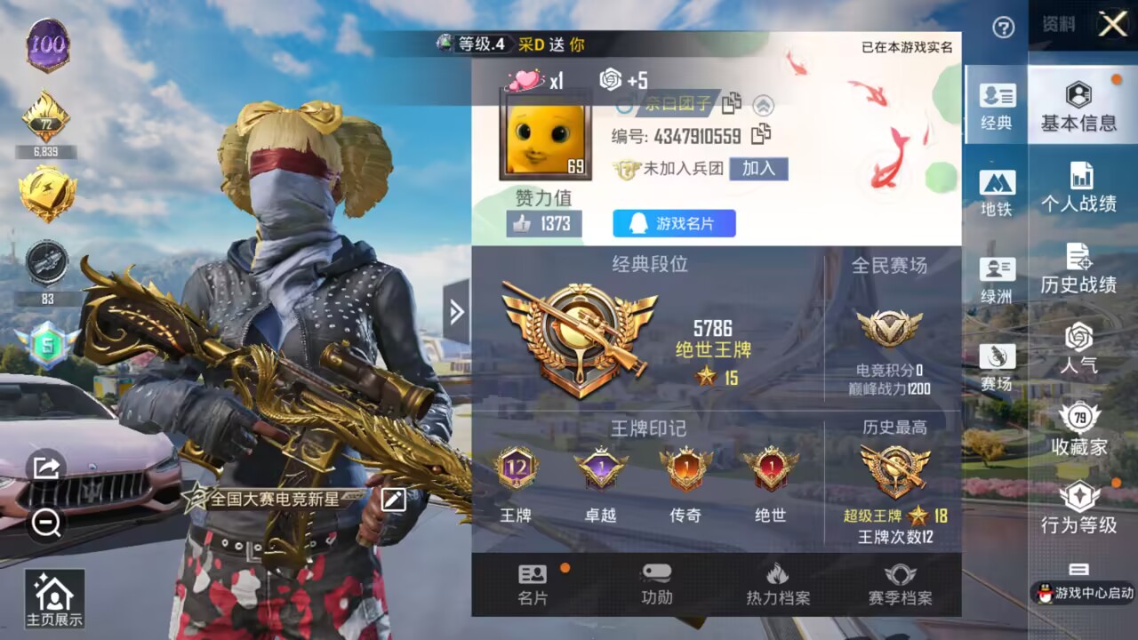 HPSJ3333529和平精英账号详情图2