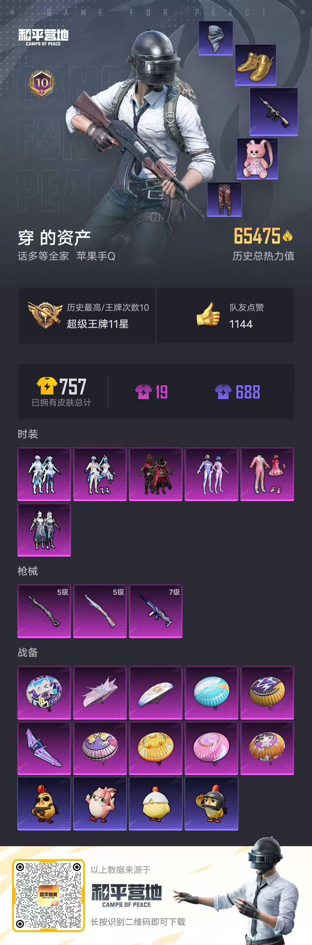 HPSJ3333544和平精英账号详情图3
