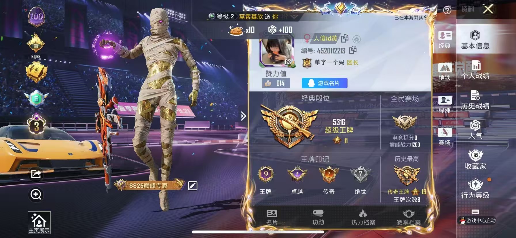 HPSJ3335663和平精英账号详情图2