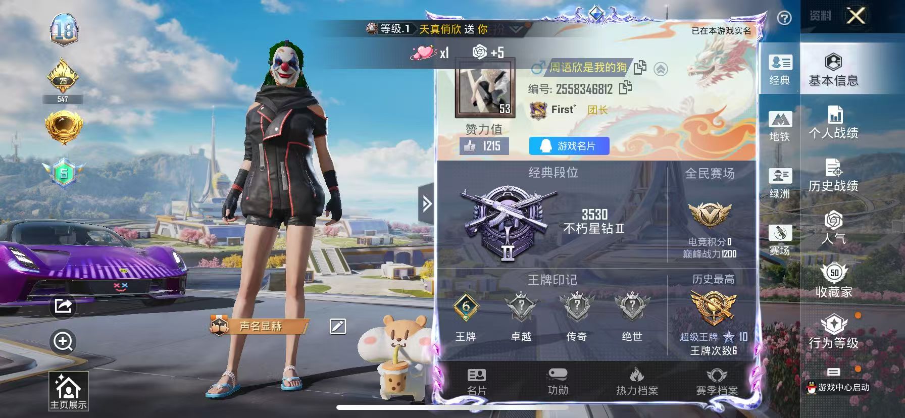HPSJ3335661和平精英账号详情图2