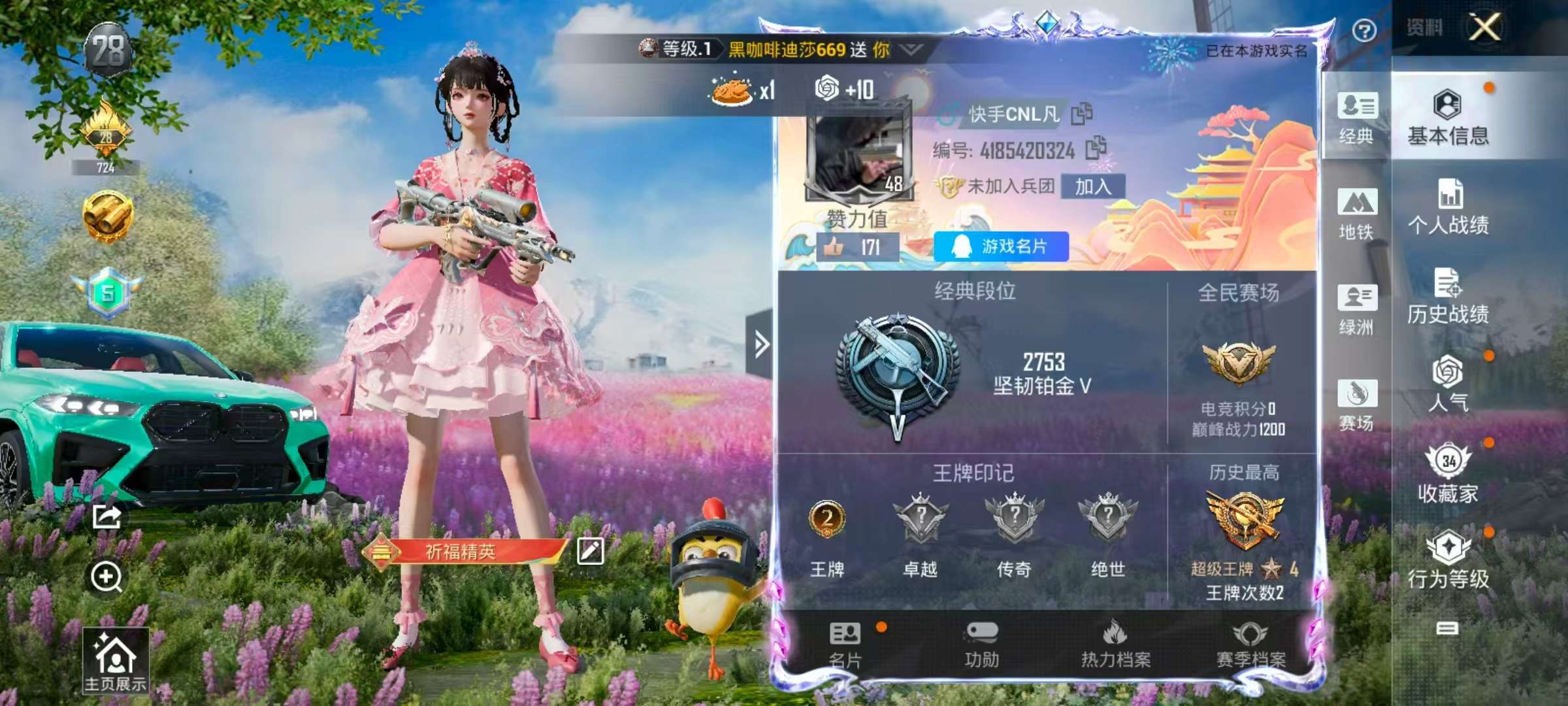 HPSJ3333548和平精英账号详情图2