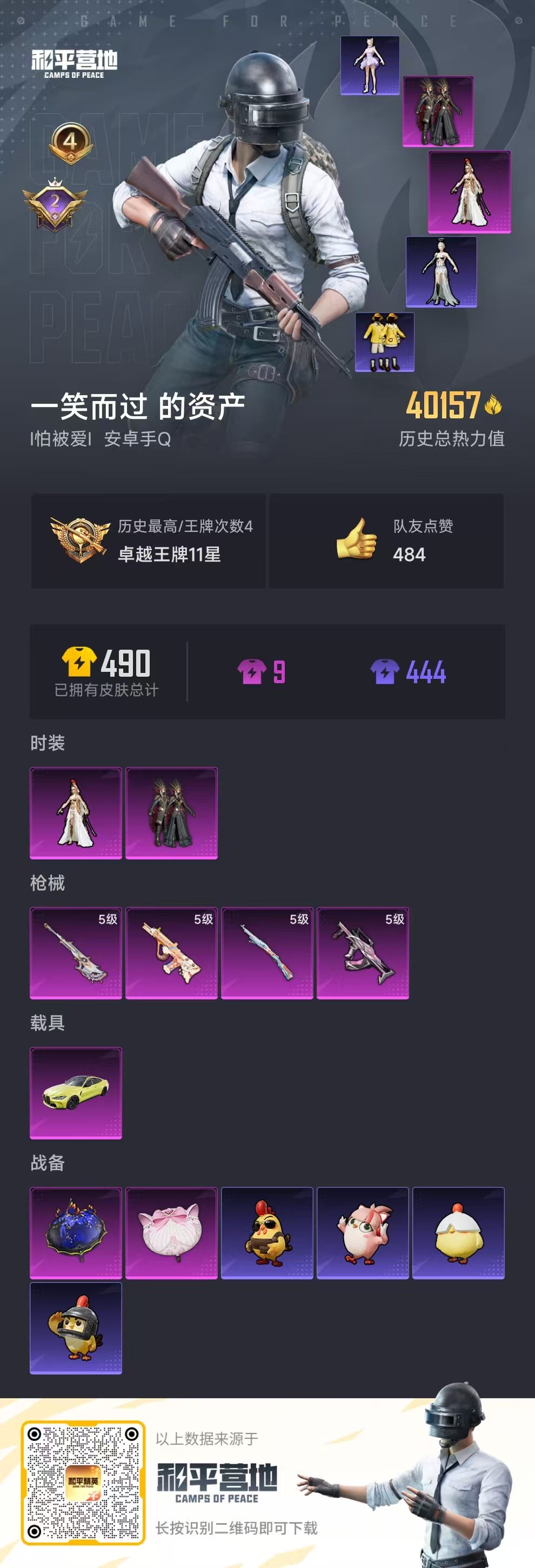 HPSJ3333517和平精英账号详情图4