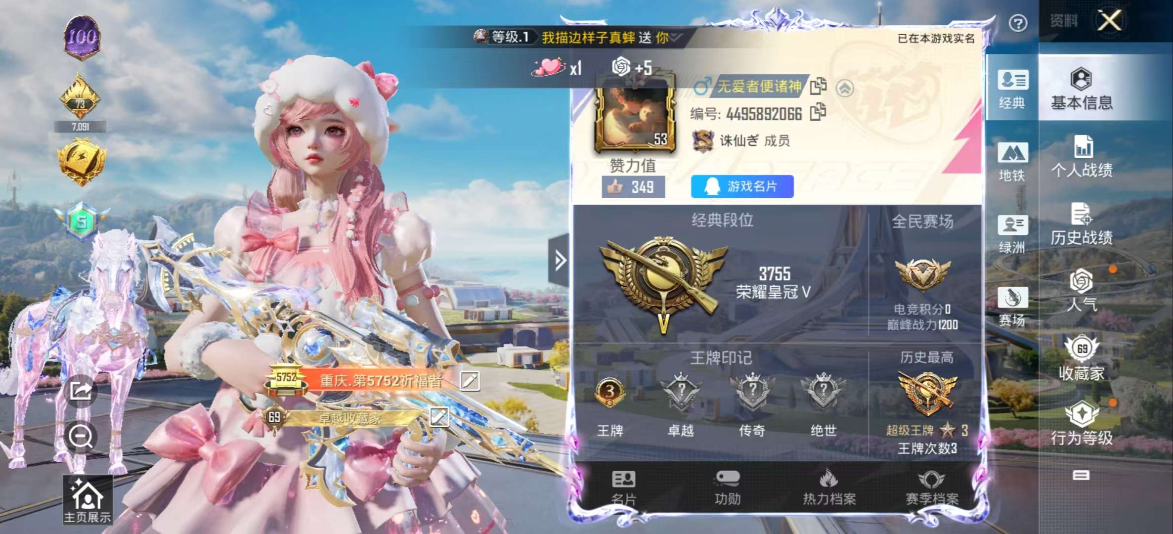 HPSJ3334159和平精英账号详情图2