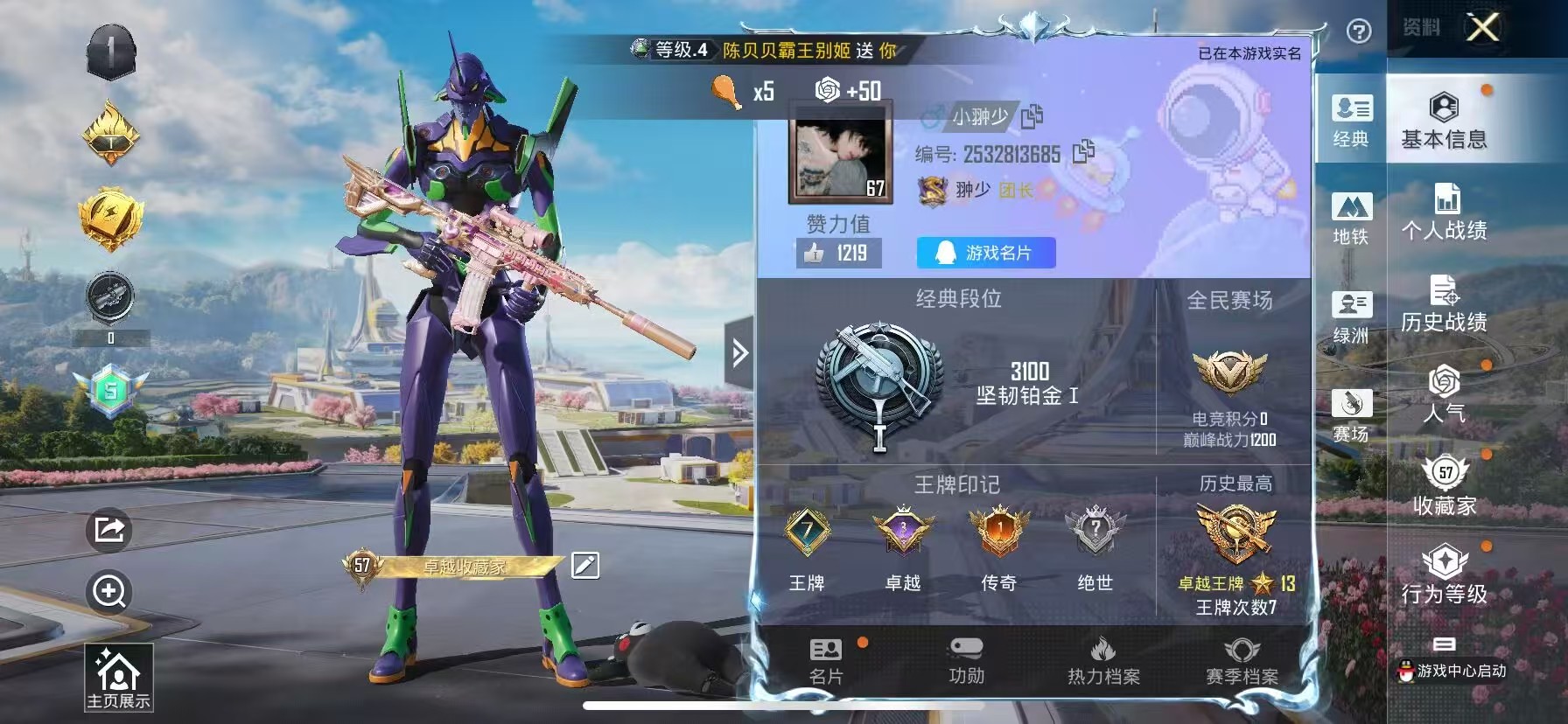 HPSJ3335686和平精英账号详情图2
