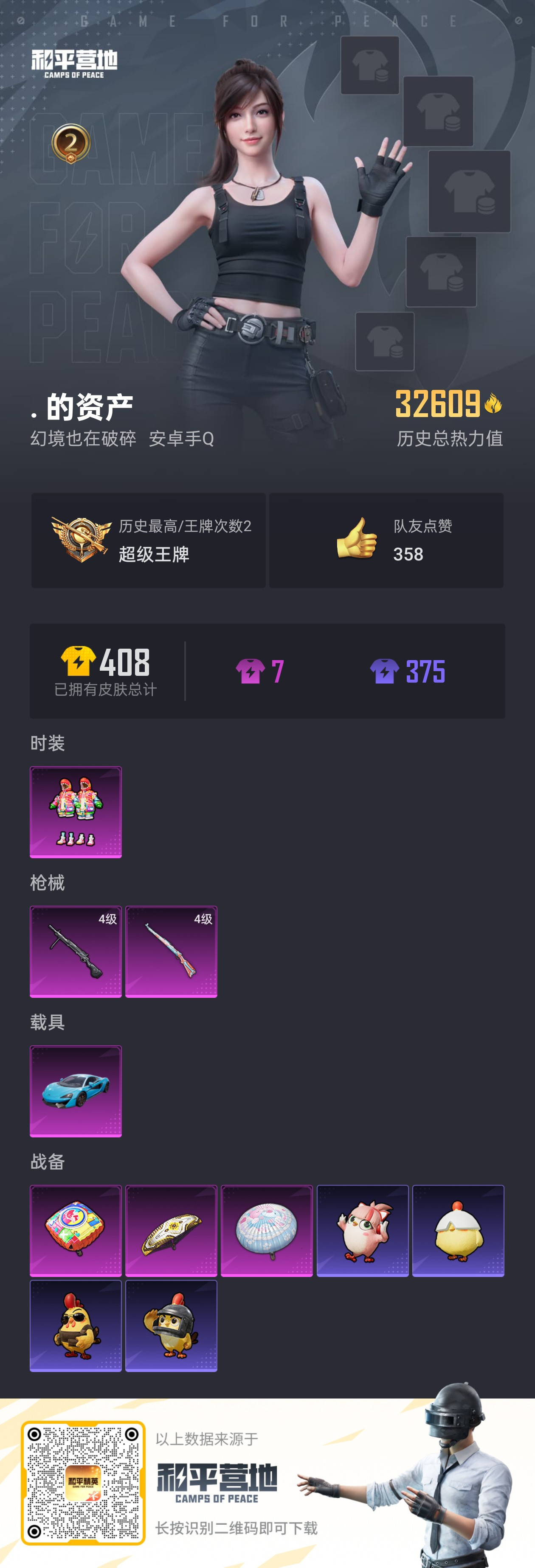 HPSJ3336238和平精英账号详情图4