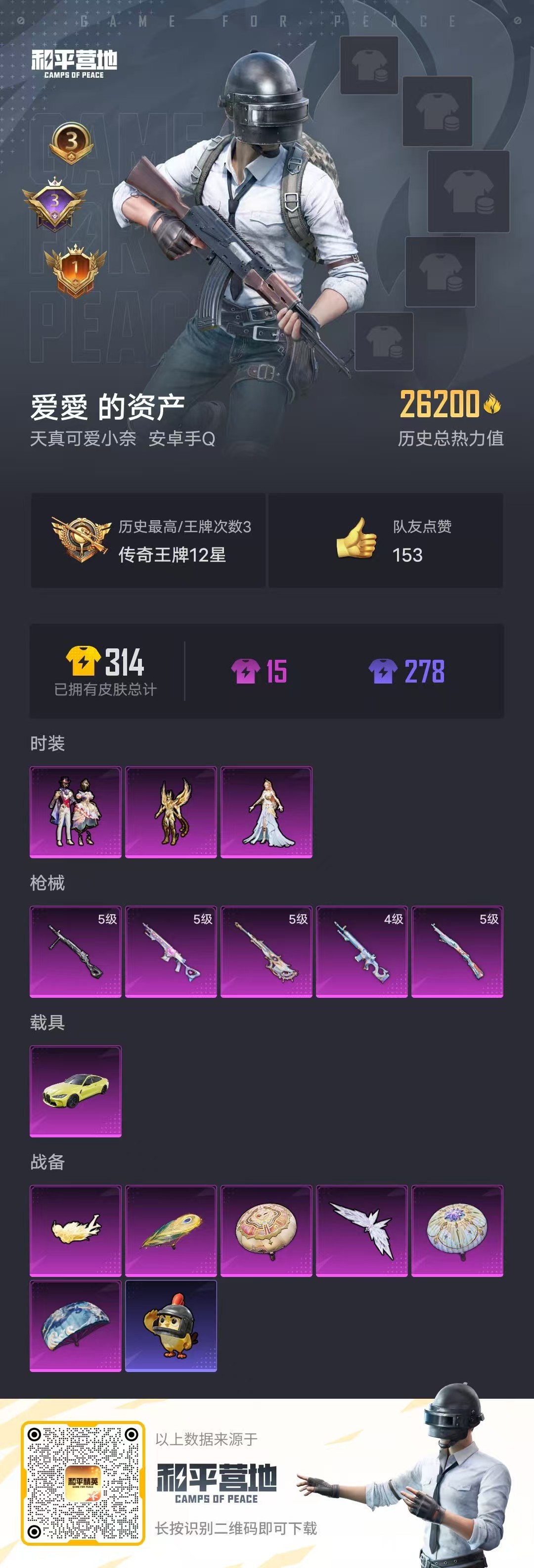 HPSJ3334177和平精英账号详情图3