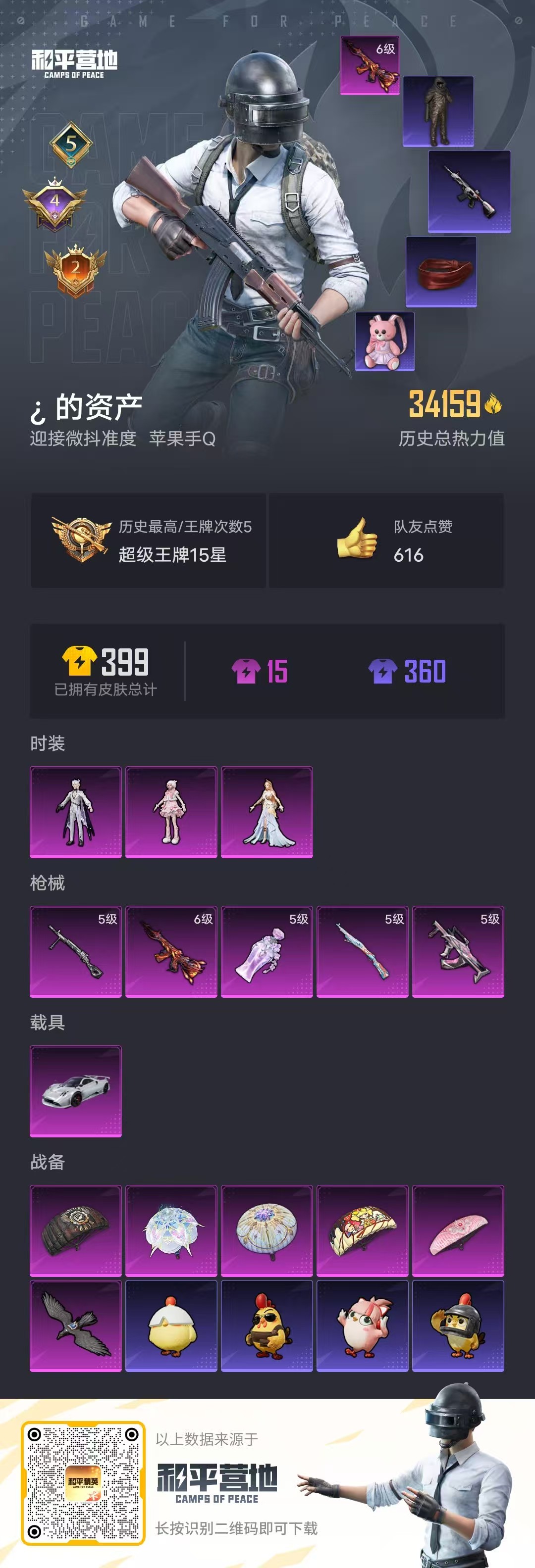 HPSJ3335683和平精英账号详情图3