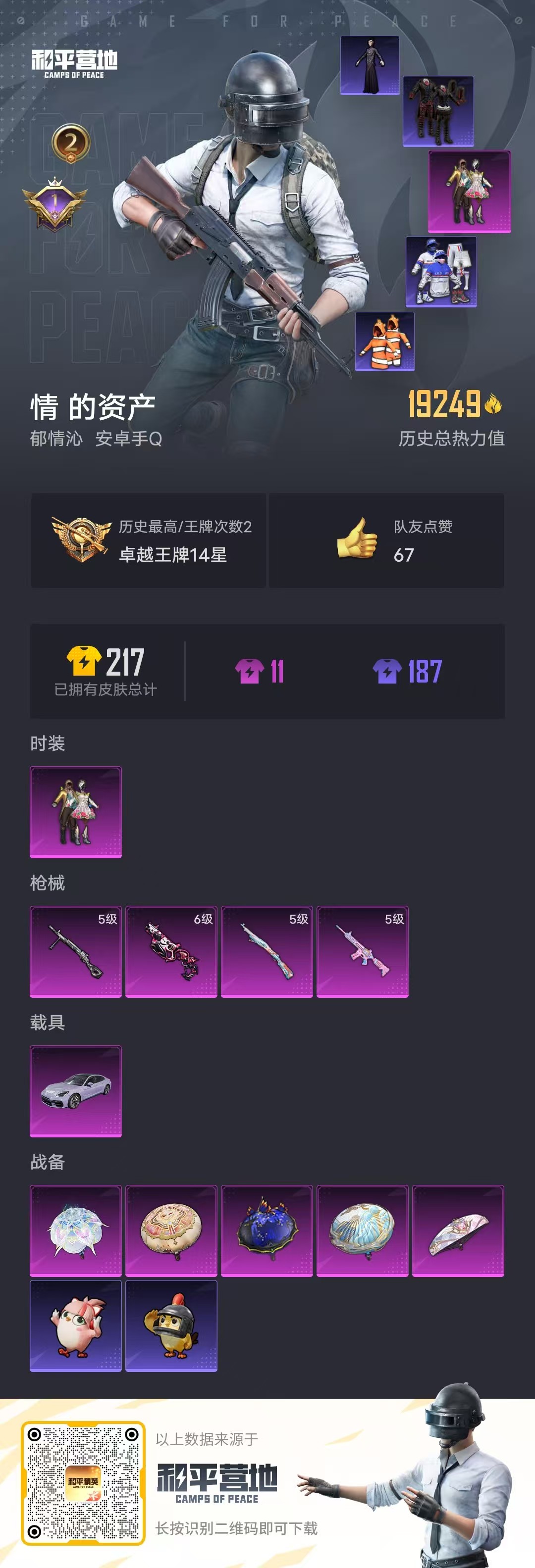 HPSJ3334245和平精英账号详情图3