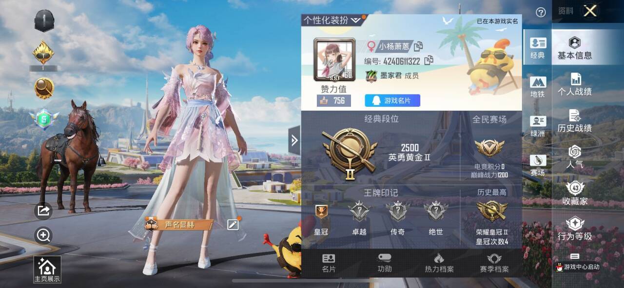 HPSJ3336222和平精英账号详情图2