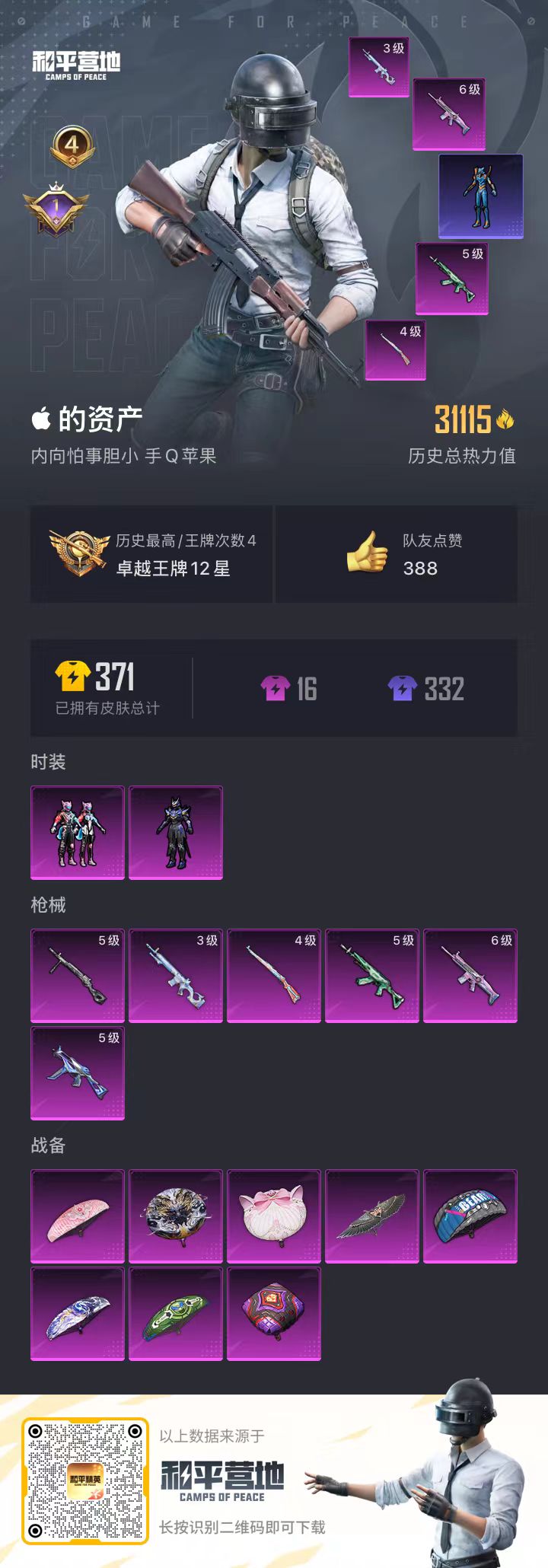 HPSJ3334167和平精英账号详情图3