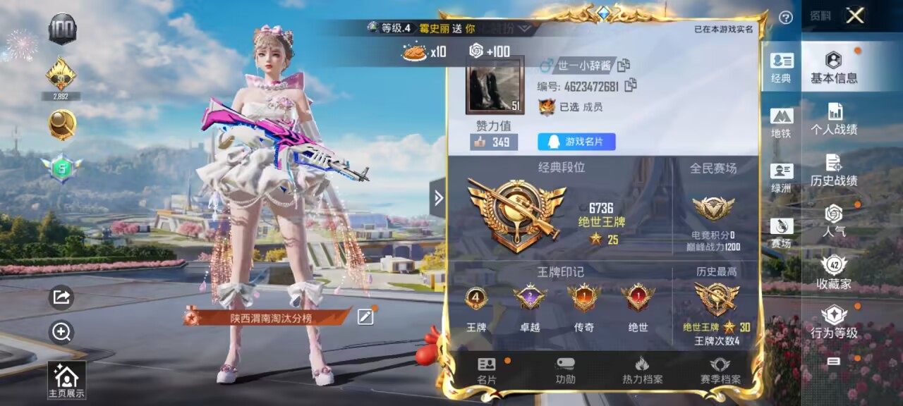 HPSJ3334281和平精英账号详情图2