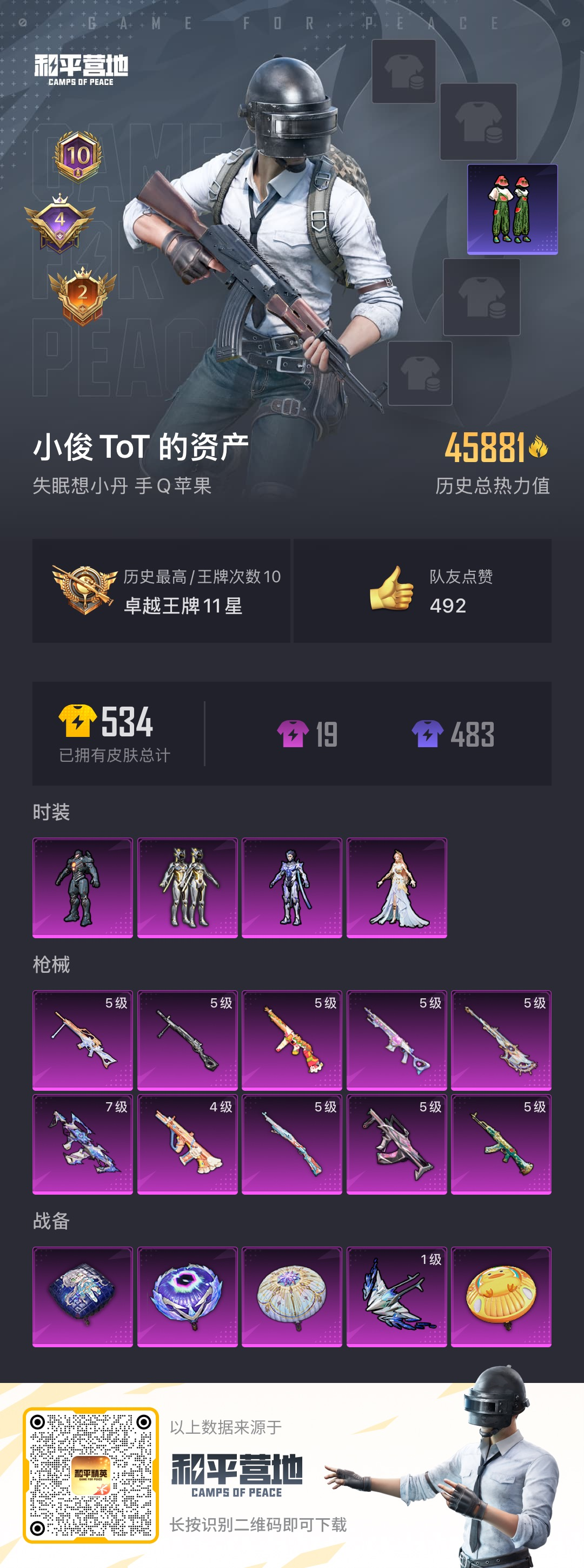 HPSJ3337756和平精英账号详情图2