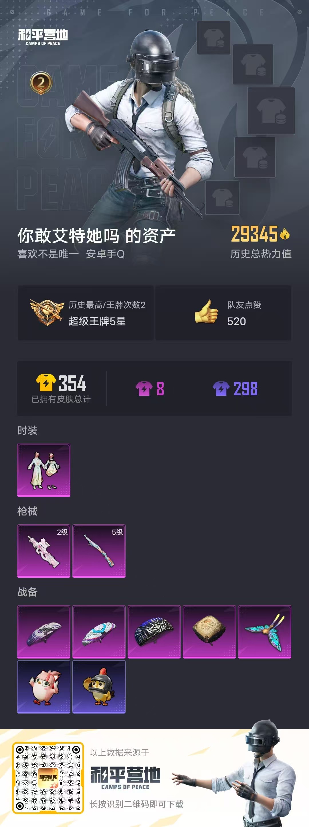 HPSJ3338364和平精英账号详情图3