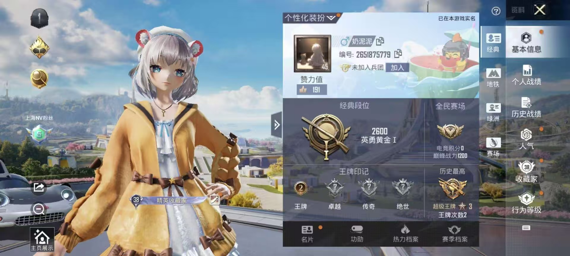 HPSJ3338376和平精英账号详情图2