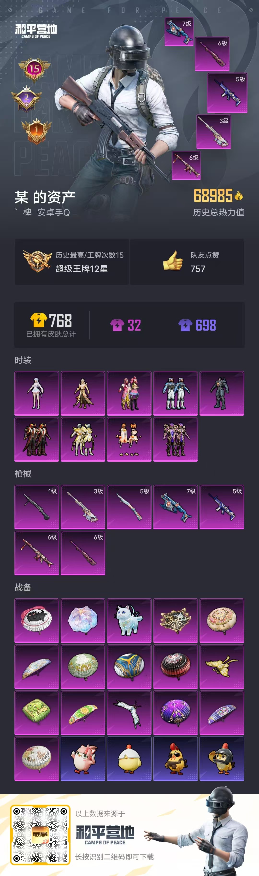 HPSJ3335848和平精英账号详情图3
