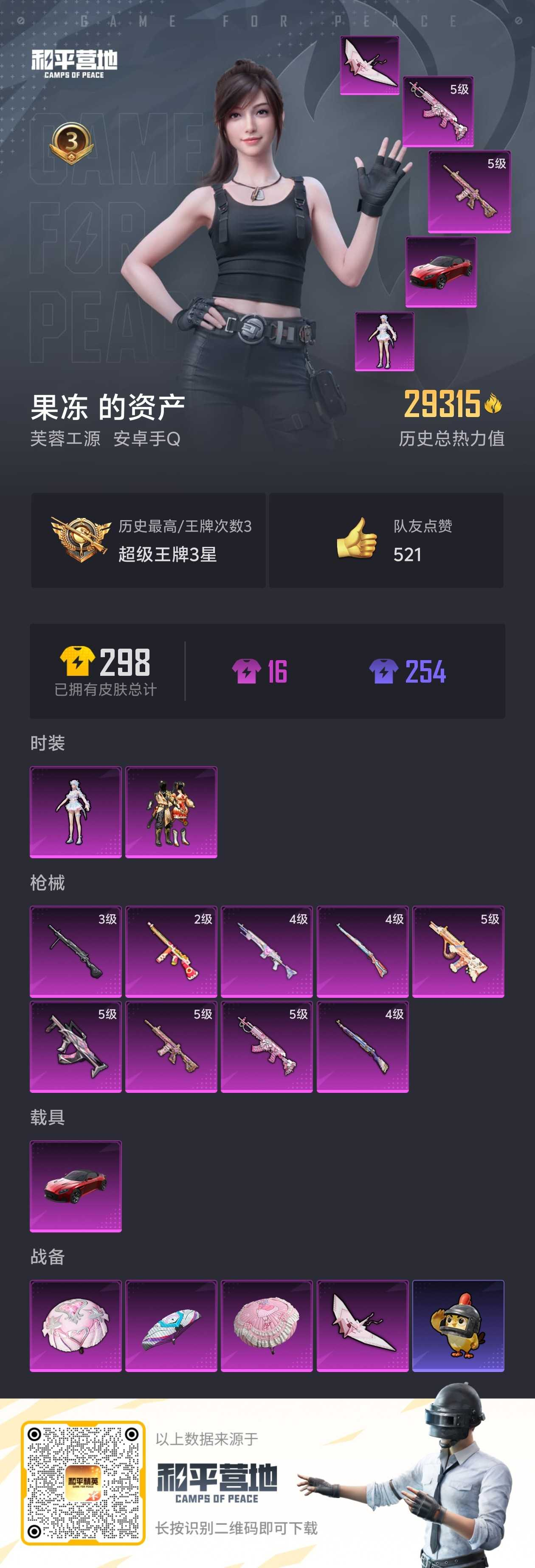 HPSJ3338411和平精英账号详情图4