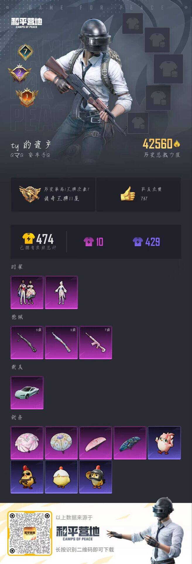 HPSJ3338393和平精英账号详情图3