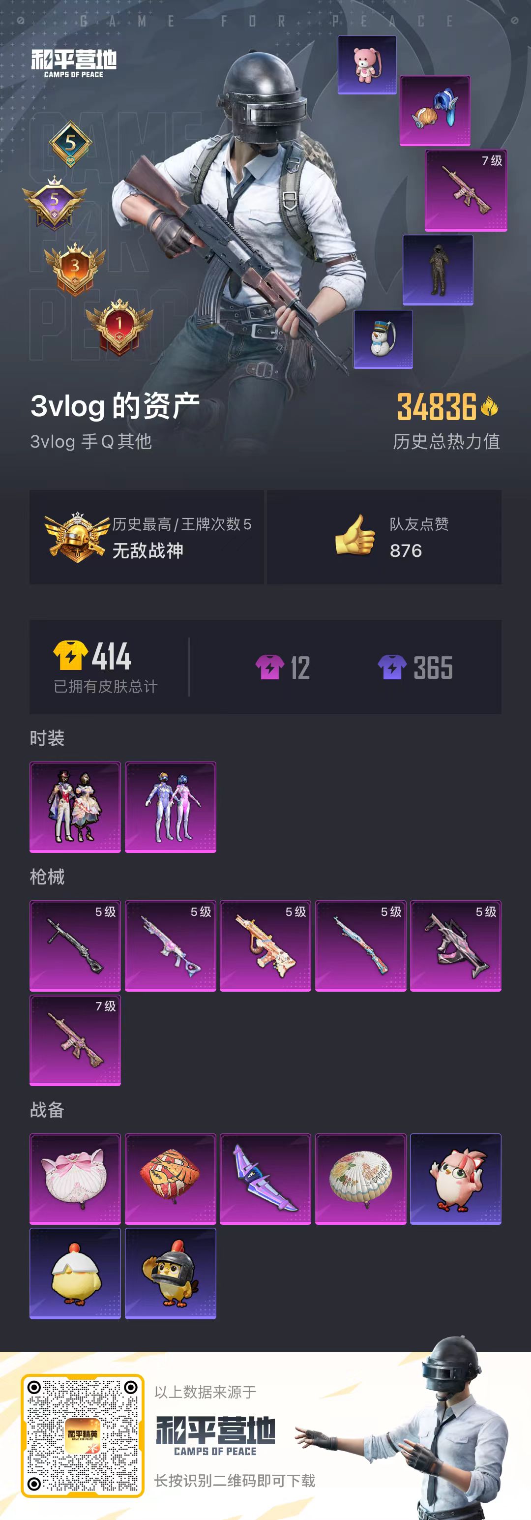 HPSJ3338985和平精英账号详情图3