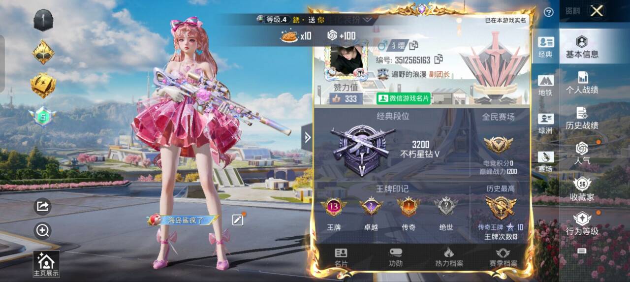 HPSJ3338360和平精英账号详情图2