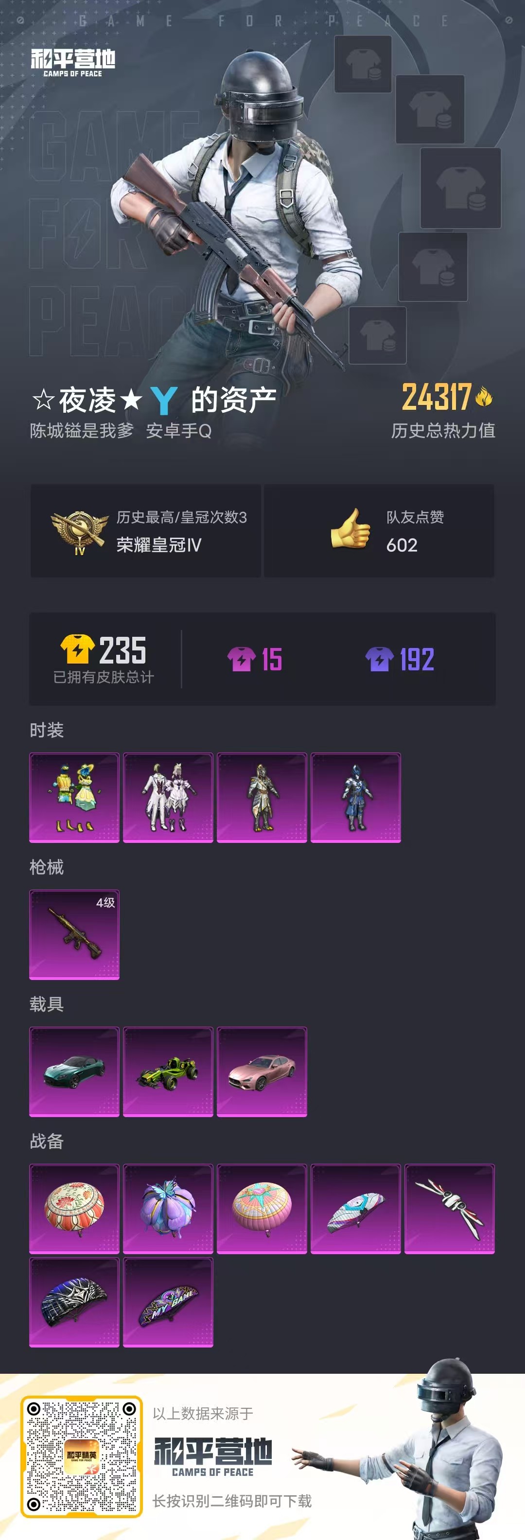 HPSJ3336265和平精英账号详情图4