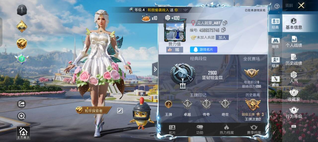 HPSJ3337658和平精英账号详情图3