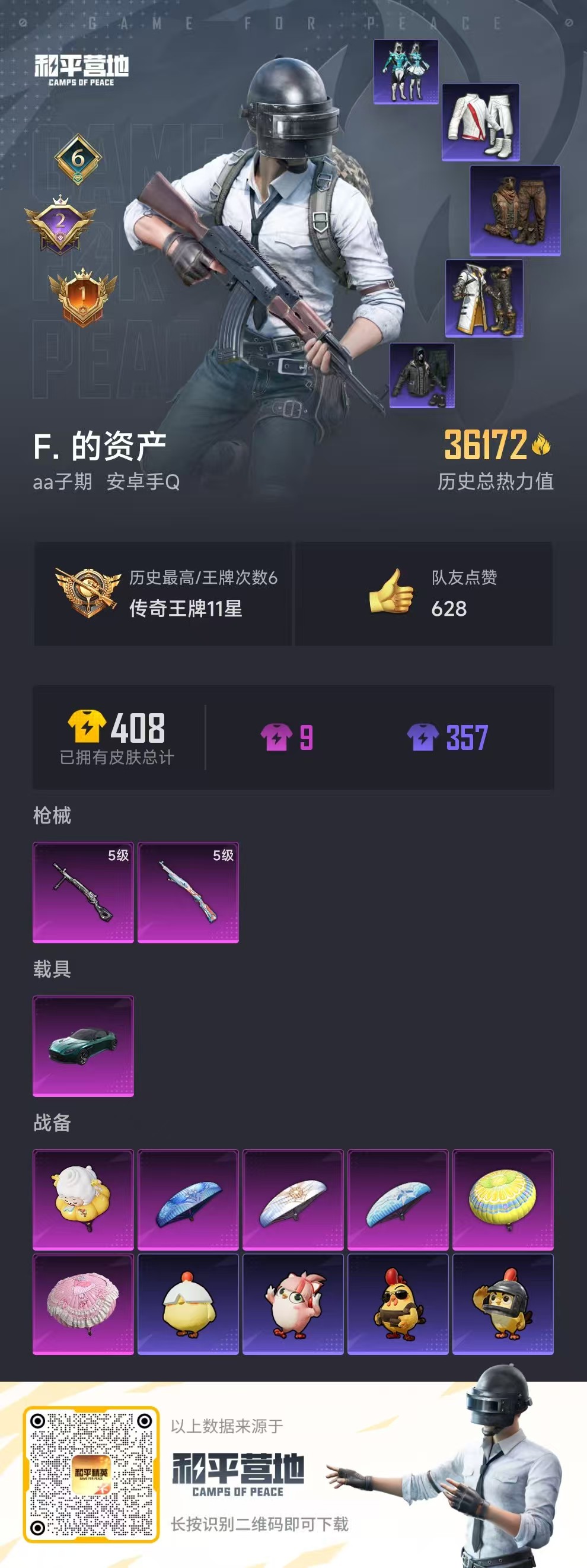 HPSJ3339906和平精英账号详情图3