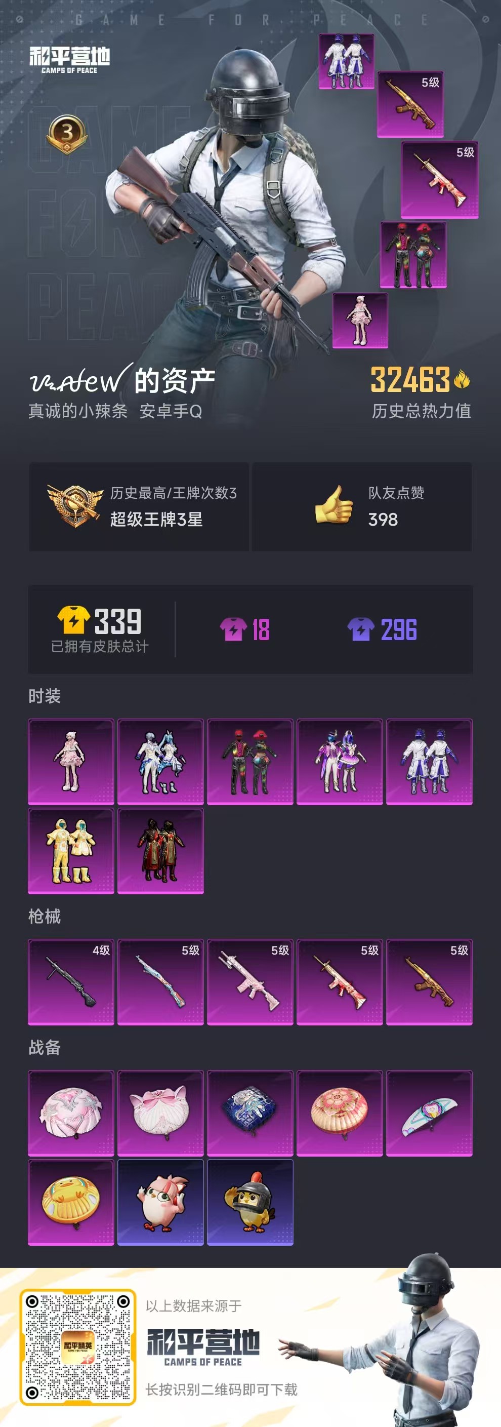 HPSJ3339890和平精英账号详情图3