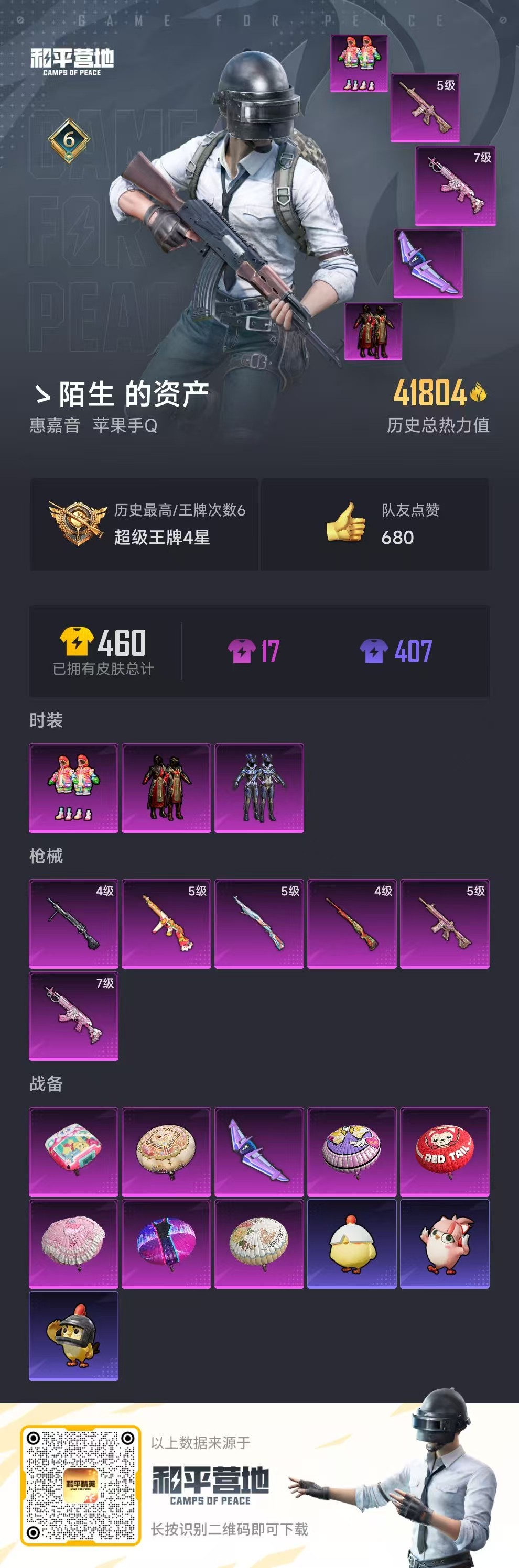 HPSJ3337683和平精英账号详情图3