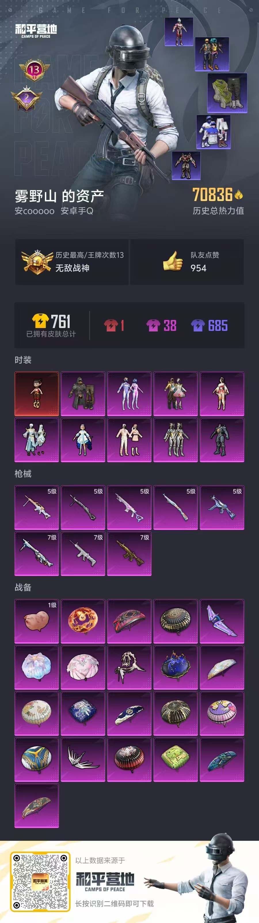 HPSJ3338304和平精英账号详情图3