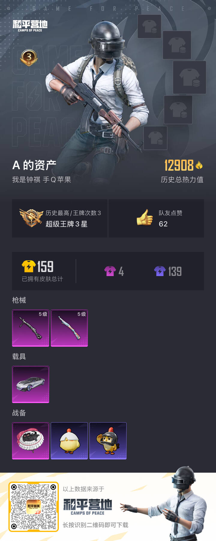 HPSJ3338388和平精英账号详情图3