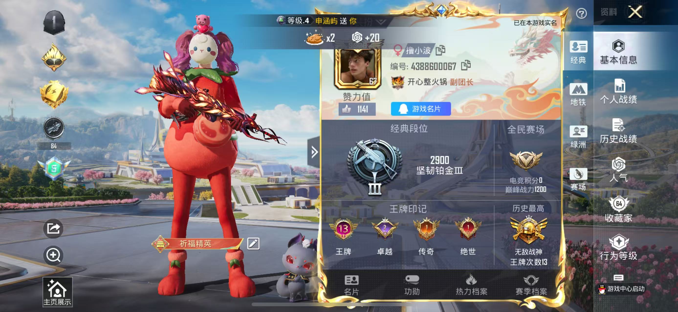 HPSJ3338305和平精英账号详情图2