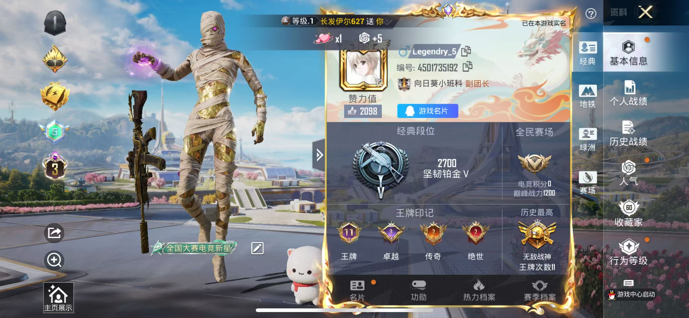 HPSJ3339095和平精英账号详情图2