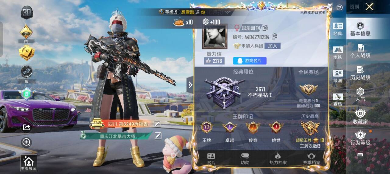 HPSJ3339089和平精英账号详情图2
