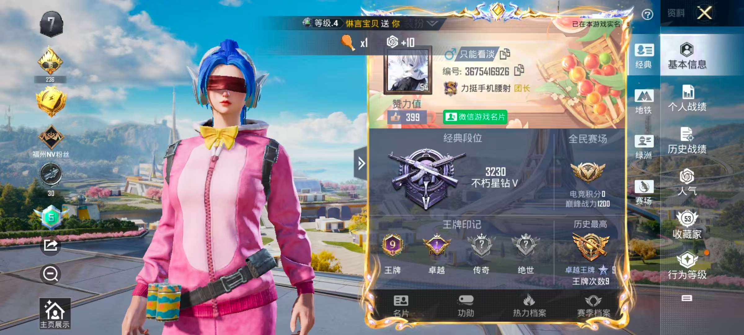 HPSJ3339059和平精英账号详情图2