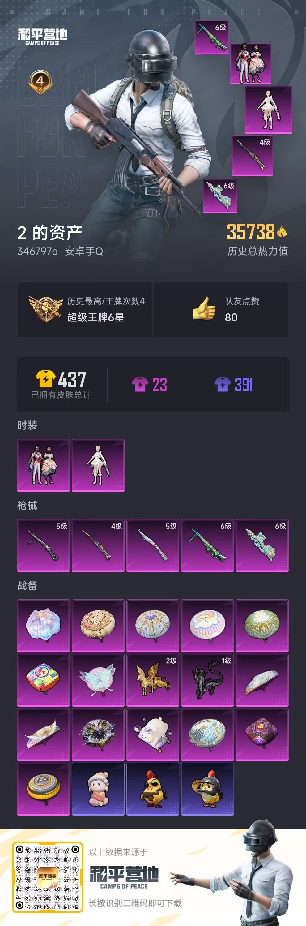 HPSJ3339085和平精英账号详情图2