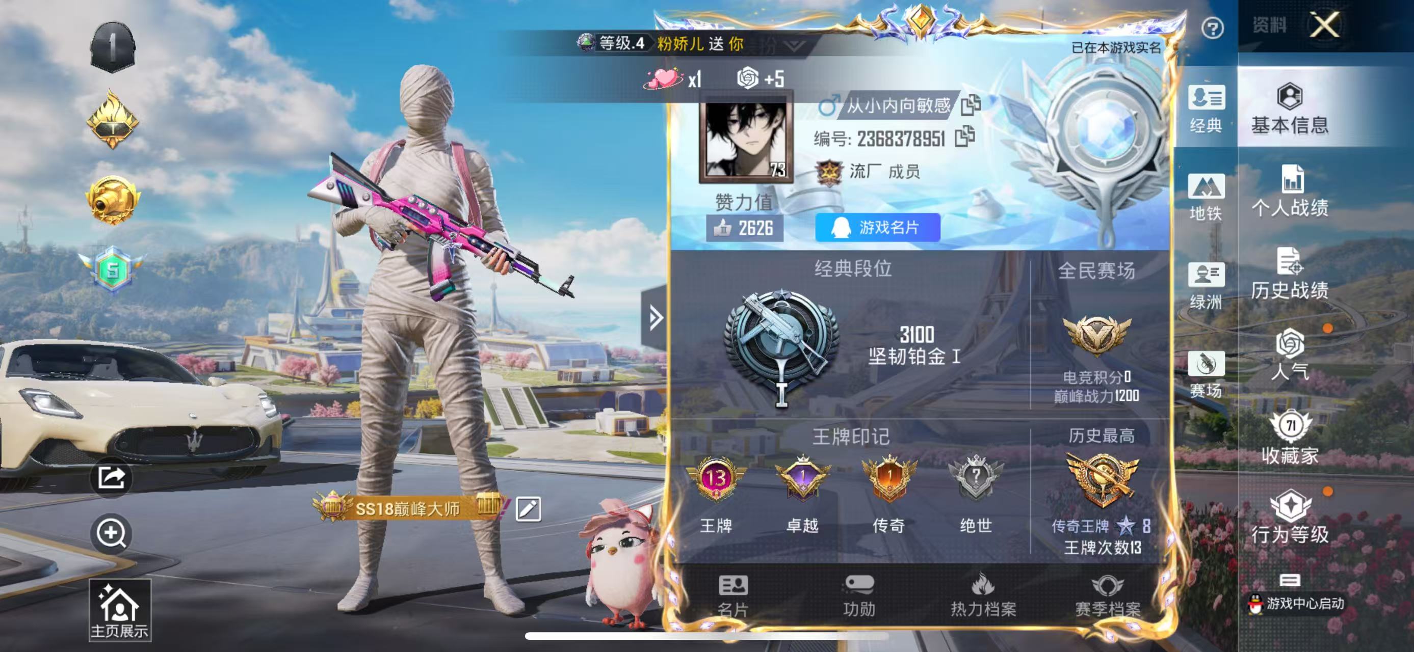 HPSJ3339105和平精英账号详情图2